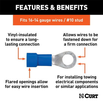 CURT 59521 Insulated Ring Terminal