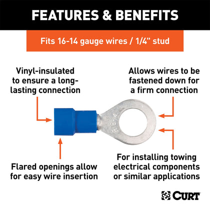 CURT 59522 Insulated Ring Terminal