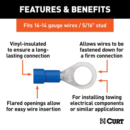 CURT 59525 Insulated Ring Terminal