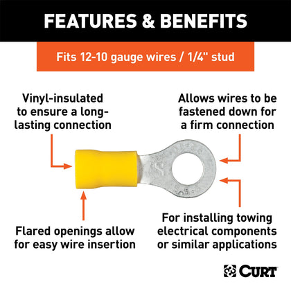 CURT 59534 Insulated Ring Terminal