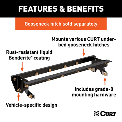 CURT 60649 Gooseneck Install Kit Fits 15-22 F-150