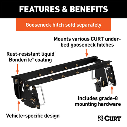CURT 60661 Double Lock Gooseneck Install Kit Fits 11-13 2500 3500