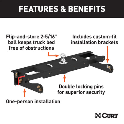 CURT 60680 Double-Lock Gooseneck Hitch/Install Kit