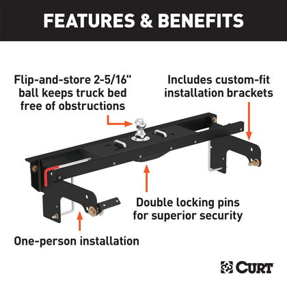 CURT 60681 Double Lock Gooseneck Hitch