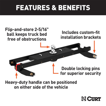 CURT 60710 Double-Lock Gooseneck Hitch/Install Kit
