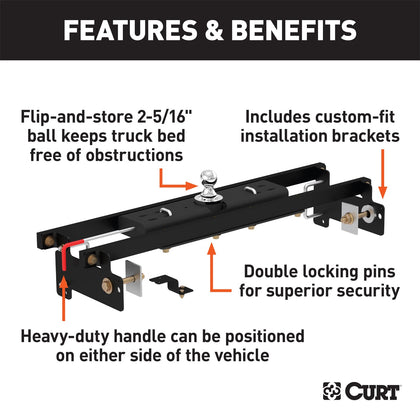 CURT 60711 Double-Lock Gooseneck Hitch/Install Kit