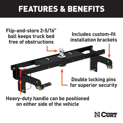 CURT 60712 Double-Lock Gooseneck Hitch/Install Kit