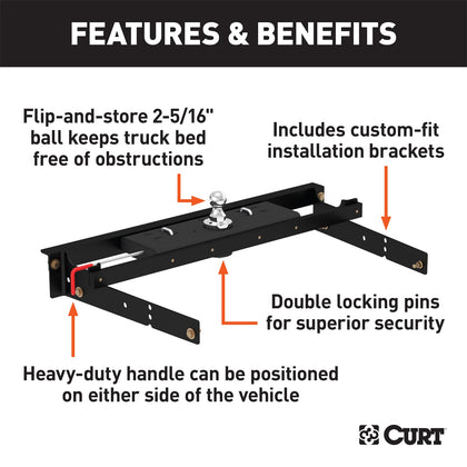 CURT 60713 Double-Lock Gooseneck Hitch/Install Kit