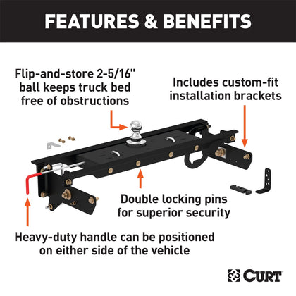 CURT 60720 Double-Lock Gooseneck Hitch/Install Kit