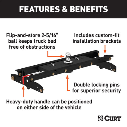 CURT 60722 Double-Lock Gooseneck Hitch/Install Kit