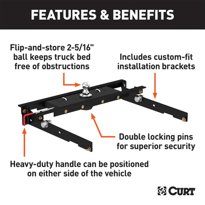 CURT 60723 Double-Lock Gooseneck Hitch/Install Kit