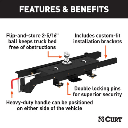CURT 60730 Double-Lock Gooseneck Hitch/Install Kit