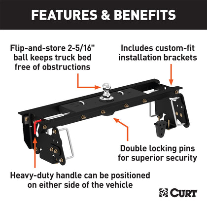 CURT 60732 Double-Lock Gooseneck Hitch/Install Kit