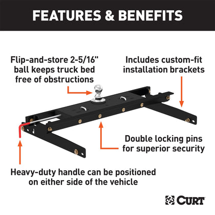 CURT 60734 Double-Lock Gooseneck Hitch/Install Kit