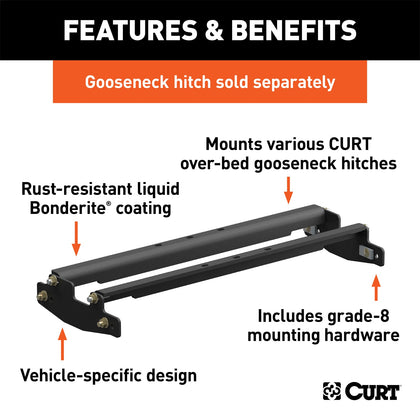 CURT 61301 Gooseneck Hitch Folding Ball Install Kit