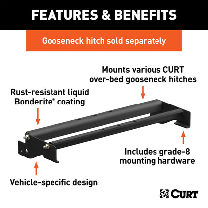 CURT 61321 Gooseneck Hitch Folding Ball Install Kit Fits 04-13 F-150