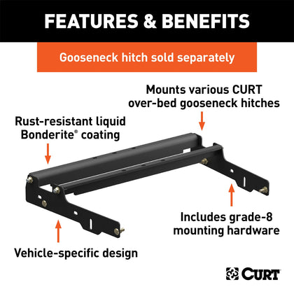 CURT 61503 Gooseneck Hitch Folding Ball Install Kit