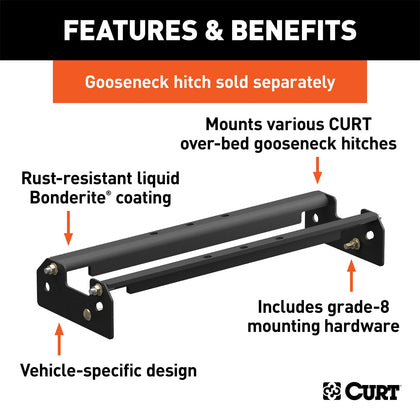 CURT 61505 Gooseneck Hitch Folding Ball Install Kit