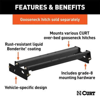 CURT 61506 Gooseneck Hitch Folding Ball Install Kit Fits F-150 F-150 Heritage