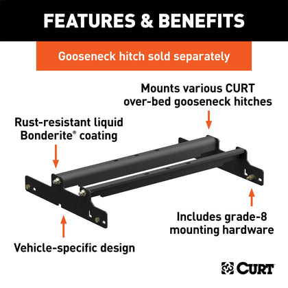 CURT 61509 Gooseneck Hitch Folding Ball Install Kit