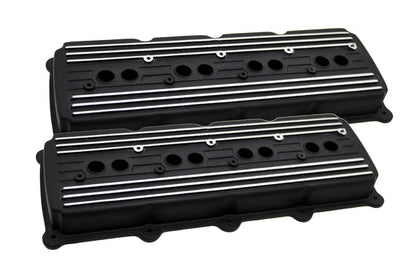 FOR GEN 3 HEMI 5.7L 6.1L 6.4L CAST ALUMINUM VALVE COVERS BLACK FINISH FINNED
