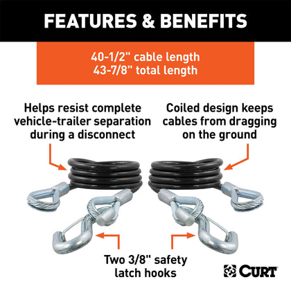 CURT 80136 Nylon Coated Safety Cable