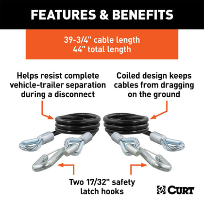 CURT 80176 Nylon Coated Safety Cable