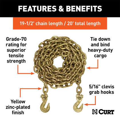 CURT 80307 Transport Binder Safety Chain Assembly