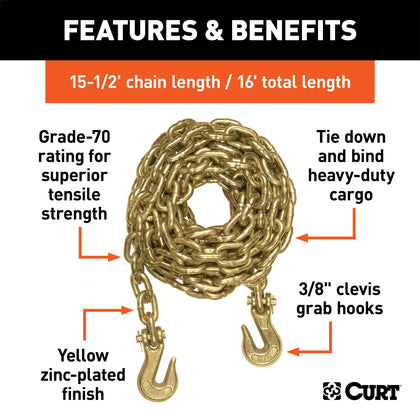 CURT 80310 Transport Binder Safety Chain Assembly