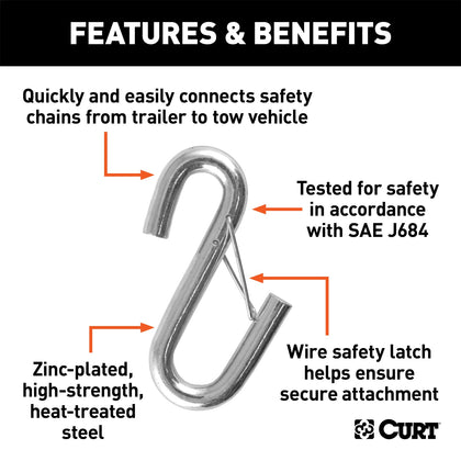 CURT 81810 Class I S-Hook w/Wire Latch