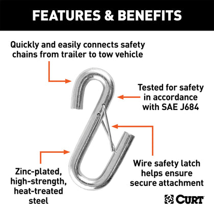 CURT 81820 Class III S-Hook w/Wire Latch