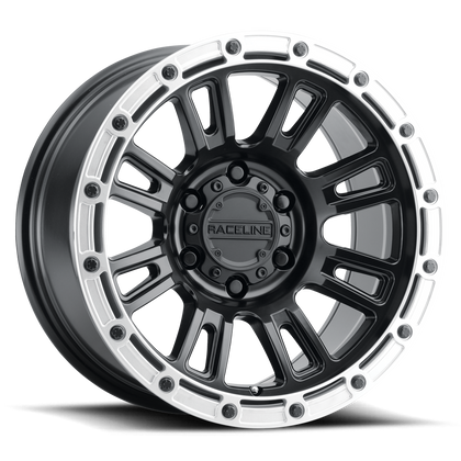 Raceline Wheels 956BS Compass Satin Black W/ Silver Ring 17X8.5 6X139.7 0mm