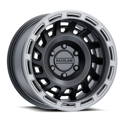 Raceline Wheels 957BS Halo Satin Black W/ Silver Ring 18X9 6X135 +18mm