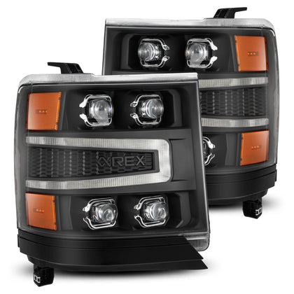 AlphaRex NOVA For 16-18 Chevy Silverado 1500 LED Projector Headlights Black