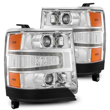 AlphaRex LUXX For 16-18 Chevy Silverado 1500 LED Projector Headlights Chrome