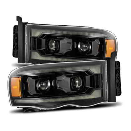 LED Projector Headlights LUXX For 2002-2005 Dodge Ram 1500 2500 3500 Alpha Black Housing