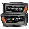 For 06-09 Ram 1500 2500 3500 Nova Projector Headlight Jet Black w/ DRL Osram LED