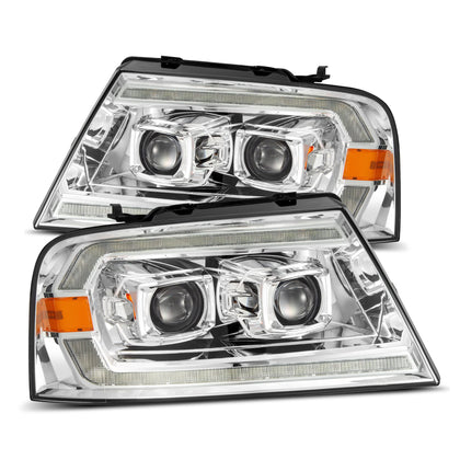 2004-2008 Ford F-150 / 2006-2008 Lincoln Mark LT LUXX-Series LED Projector Headlights Chrome