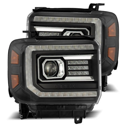 AlphaRex PRO For 2014-2018 GMC Sierra Halogen Projector Headlights Black