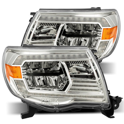 For 05-11 Toyota Tacoma LED Crystal Headlights Chrome w/ DRL Activation Lights