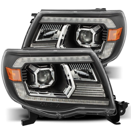 For 05-11 Toyota Tacoma LED Projector Headlights Black w/ DRL Activation Lights