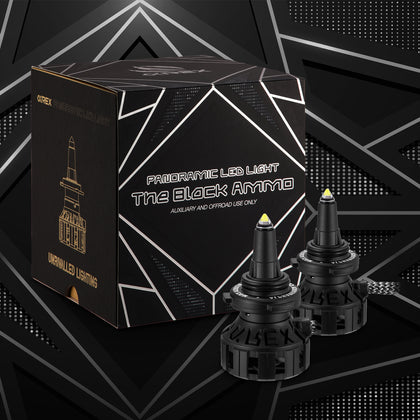 AlphaRex Black Ammo Panoramic LED light bulbs - 9006