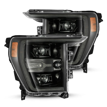 LED Projector Headlights Lamps LUXX For 2021-2022 Ford F-150 Alpha Black Housing