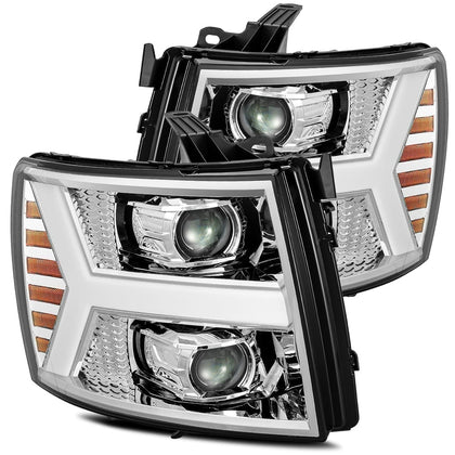 Halogen Projector Headlights Lamps PRO For 07-13 Chevy Silverado Chrome Housing