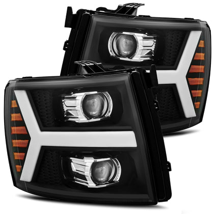 Black Projector Headlights Alpharex Pro For 07-13 Silverado 1500 2500 HD 3500 HD