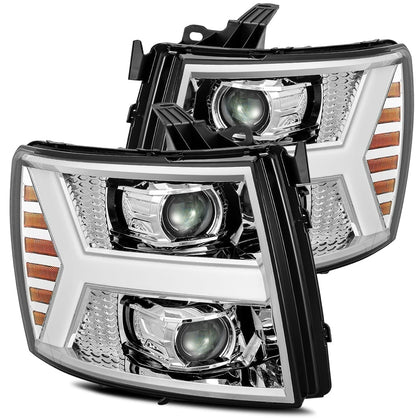 AlphaRex LUXX For 2007-2013 Chevy Silverado LED Projector Headlights Chrome