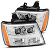 07-14 Chevrolet Tahoe/Suburban/07-13 Avalanche LUXX-Series LED Projector Headlights Chrome