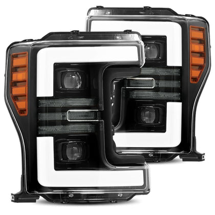 17-19 Ford Super Duty PRO-Series Halogen Projector Headlights Jet Black