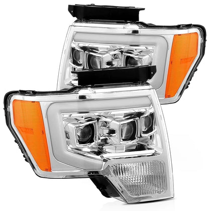 AlphaRex LUXX For 2009-2014 Ford F150 LED Projector Headlights Chrome