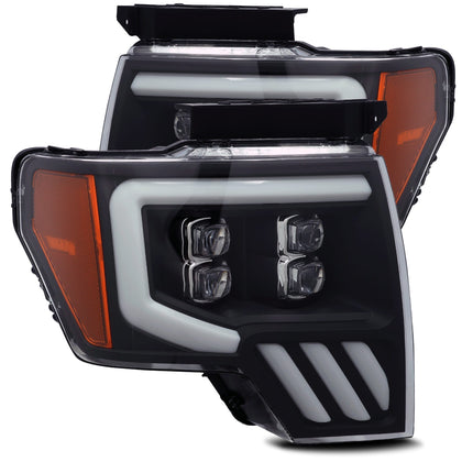 LED Projector Headlights AlphaRex Nova Black Housing For 2009-2014 Ford F150